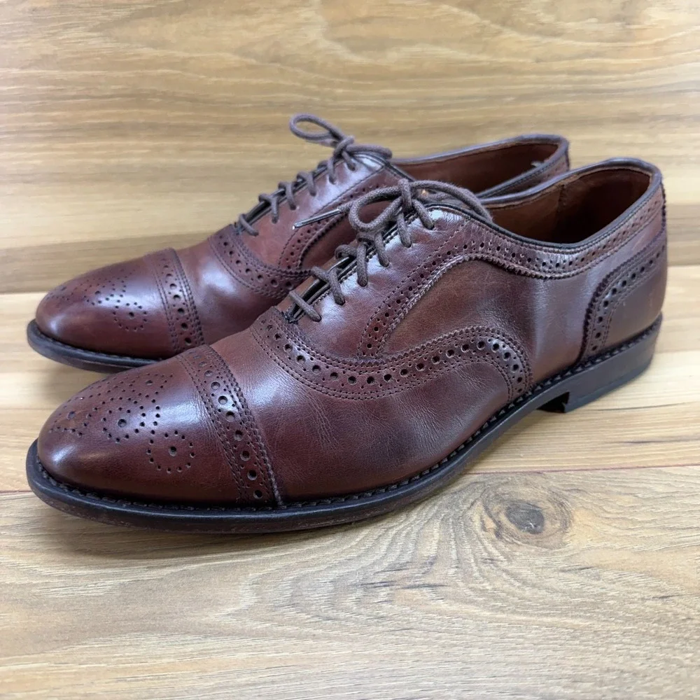 Allen Edmonds Strand Oxford Mens 10 D Mahogany Leather Cap Toe Balmoral 4630
